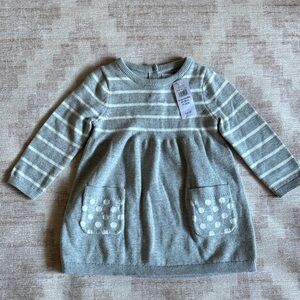 GAP Baby Gray Knit Sweater Dress size 6-12M NWT